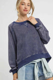 Umgee Mineral Wash French Terry Sweatshirt - Trendsi - Flyclothing LLC