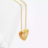 18K Gold-Plated Heart Pendant Necklace - Trendsi - Flyclothing LLC