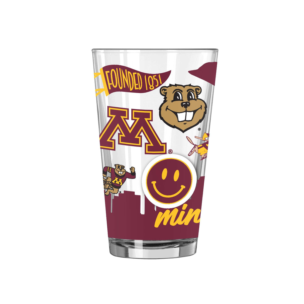 Minnesota 16oz Native Pint Glass - Logo Brands - Flyclothing LLC