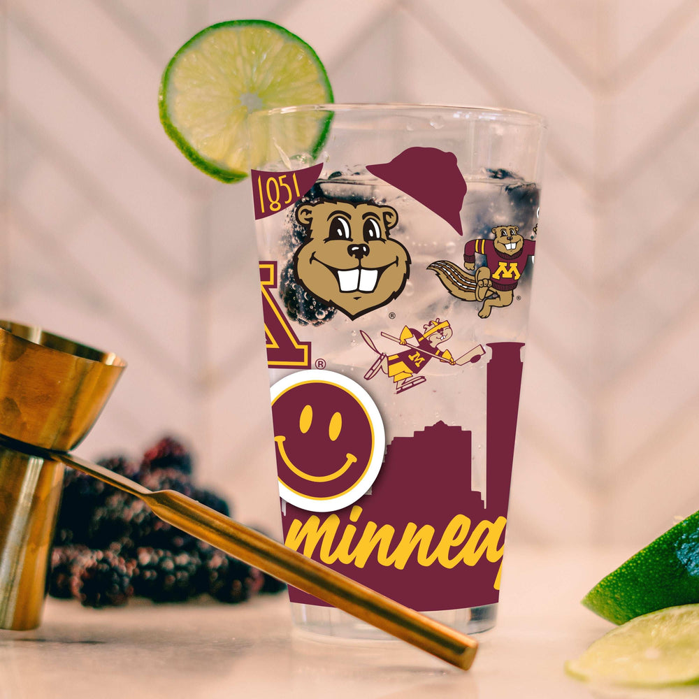 Minnesota 16oz Native Pint Glass - Logo Brands - Flyclothing LLC