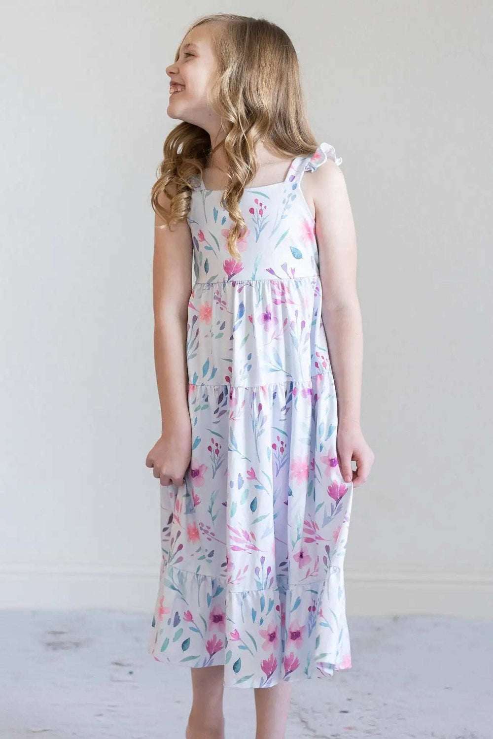 Pastel Wildflowers Ruffle Maxi Dress - Mila & Rose ® - Flyclothing LLC