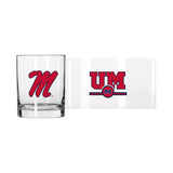 Ole Miss 14oz Letterman Rocks Glass - Logo Brands - Flyclothing LLC