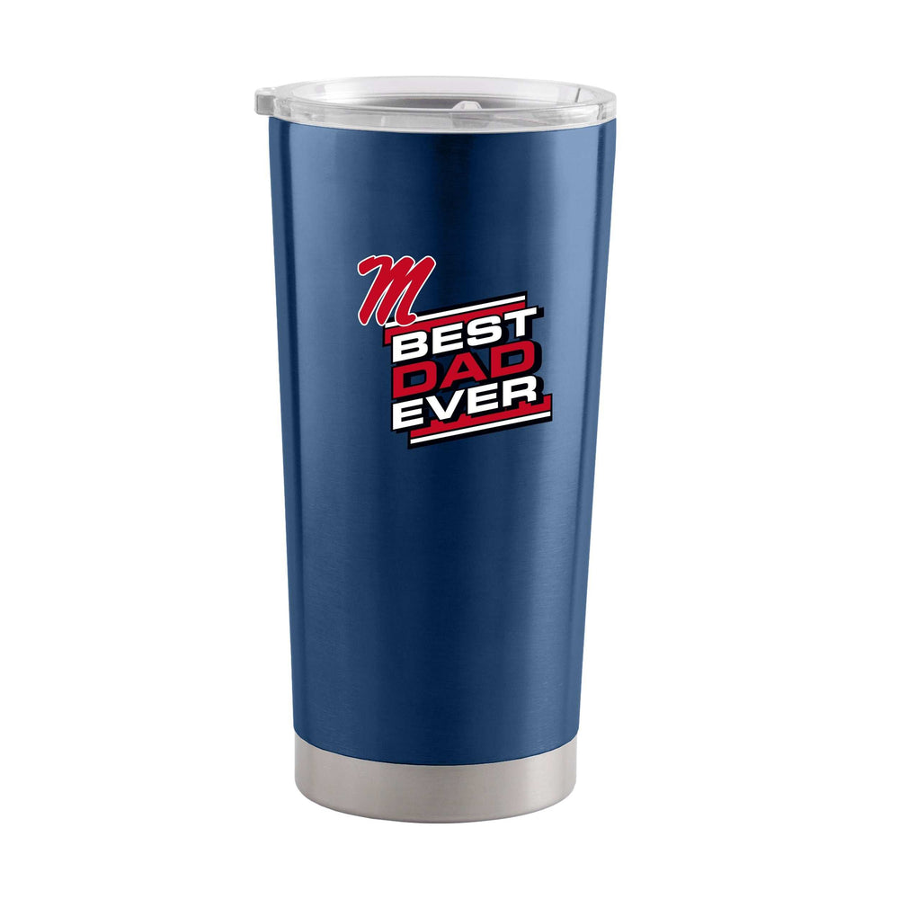 Ole Miss 20oz Best Dad Ever. Stainless Tumbler - Logo Brands - Flyclothing LLC