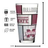 Mississippi State 16oz Quilted Stained Pint Glass - Logo Brands - Flyclothing LLC