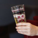 Mississippi State 16oz Quilted Stained Pint Glass - Logo Brands - Flyclothing LLC