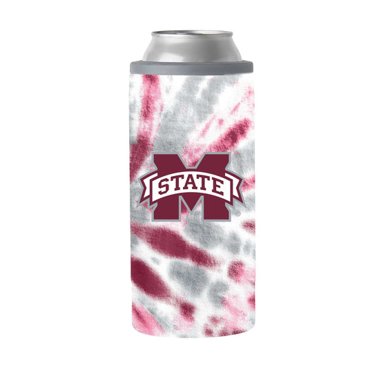 Mississippi State 12oz Tie Dye Slim Can Coolie - Logo Brands - Flyclothing LLC
