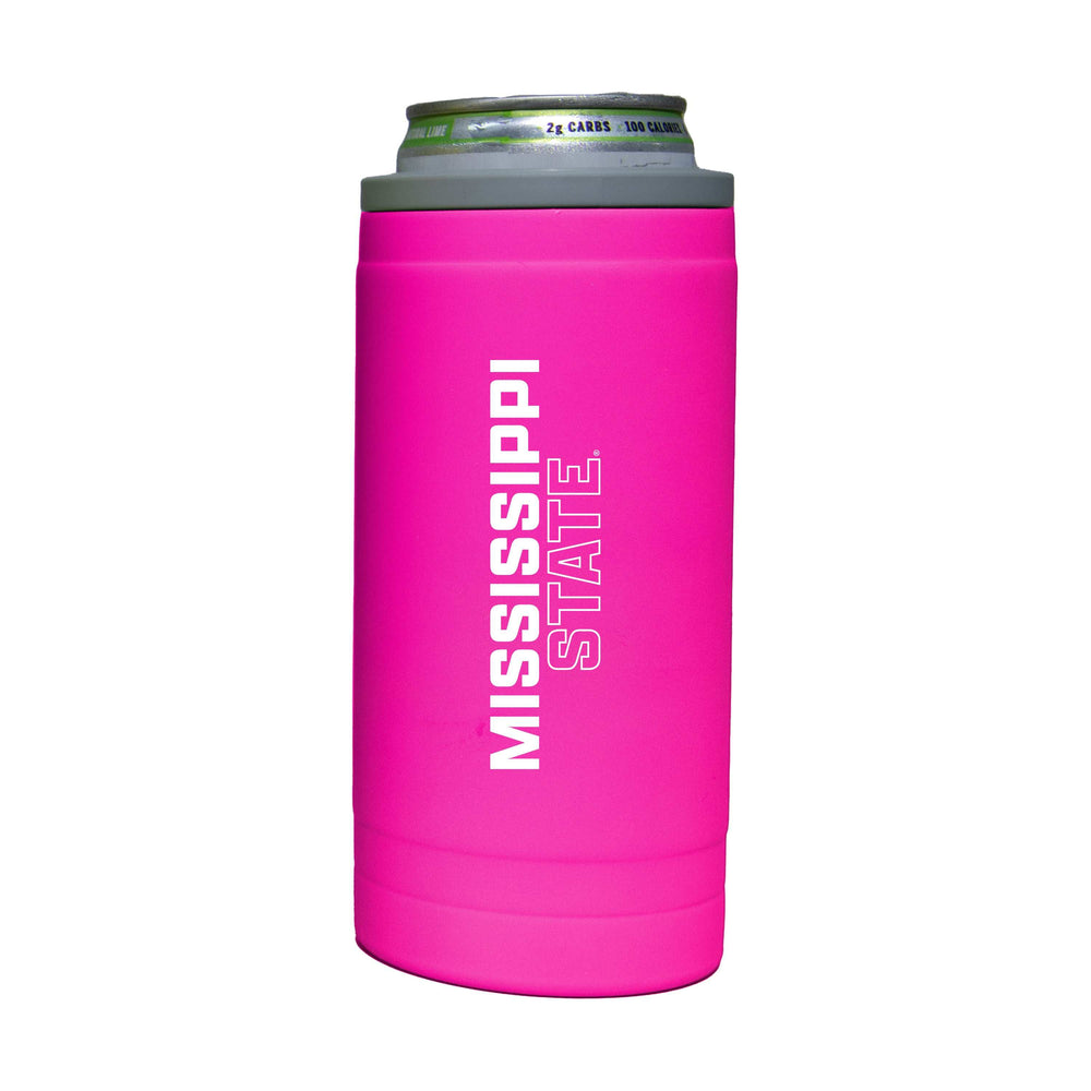 Mississippi State 12oz Electric Stacked Soft Touch Slim Coolie - Logo Brands - Flyclothing LLC