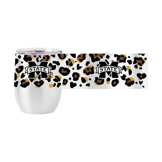 Mississippi State 16oz Neutral Leopard Stainless Curved Beverage - Logo Brands - Flyclothing LLC