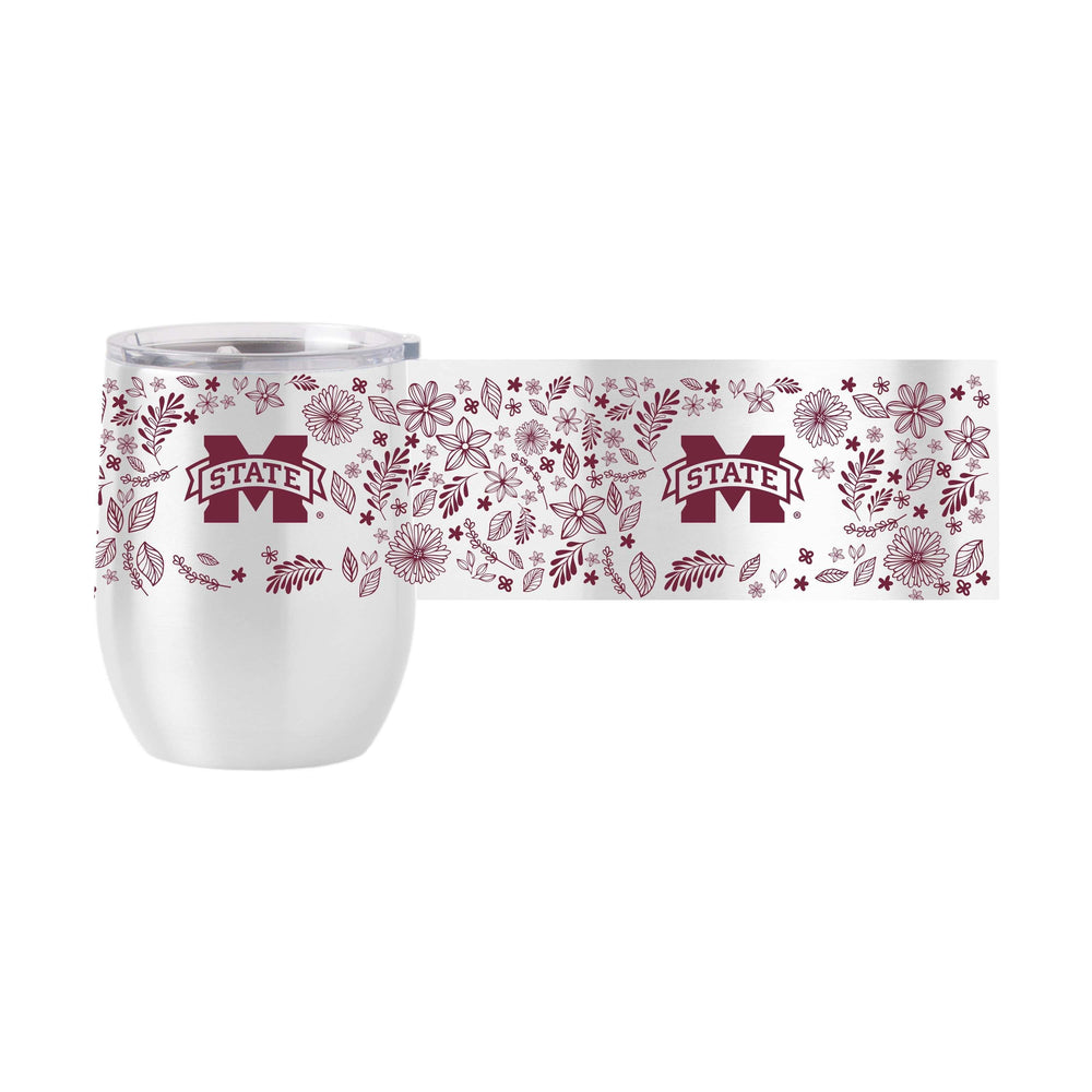 Mississippi State 16oz Botanical Stainless Curved Beverage - Logo Brands - Flyclothing LLC