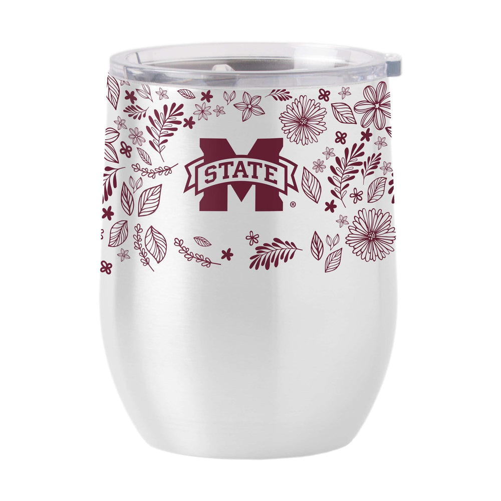 Mississippi State 16oz Botanical Stainless Curved Beverage - Logo Brands - Flyclothing LLC