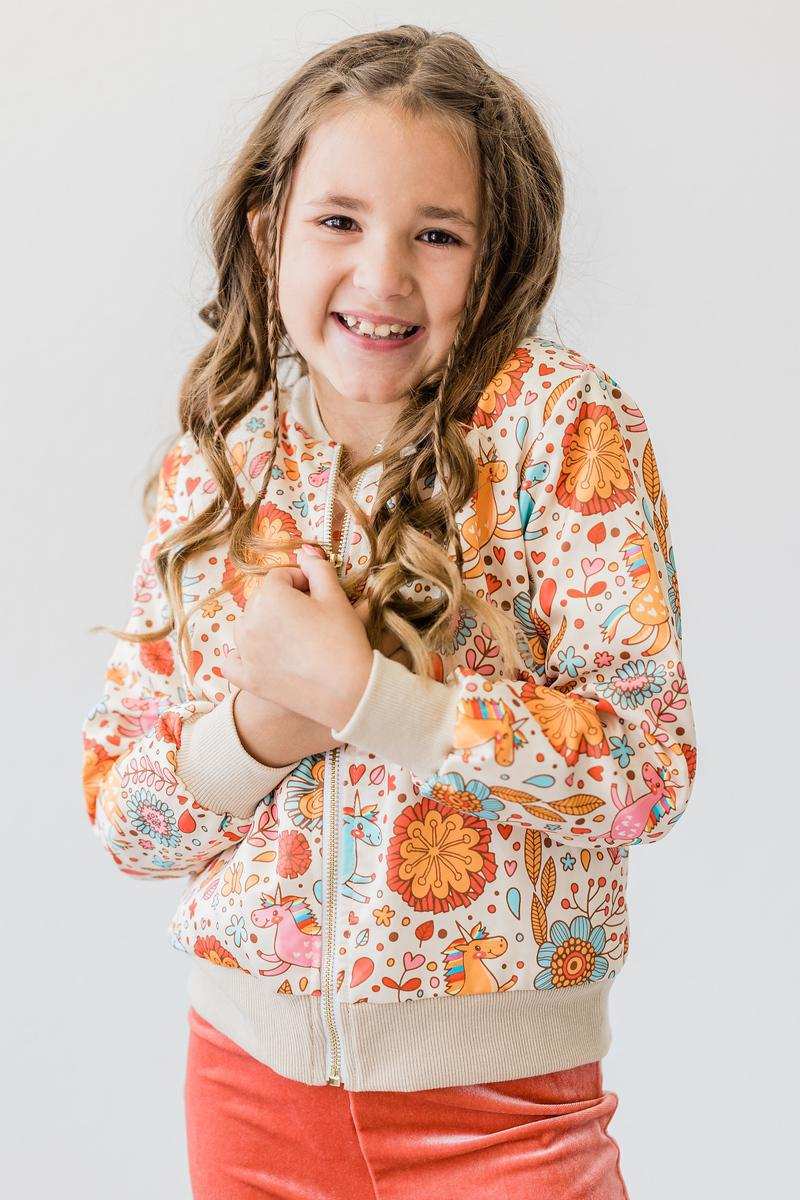 Retro Unicorns Satin Jacket - Mila & Rose ® - Flyclothing LLC