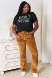 Simply Love Letter Graphic Round Neck T-Shirt - Trendsi - Flyclothing LLC