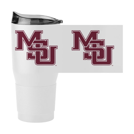 Mississippi State Vault Interlocking MS White 30oz Powder Coat Tumbler - Logo Brands - Flyclothing LLC