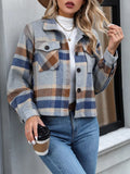 Plaid Button-Up Jacket - Trendsi - Flyclothing LLC