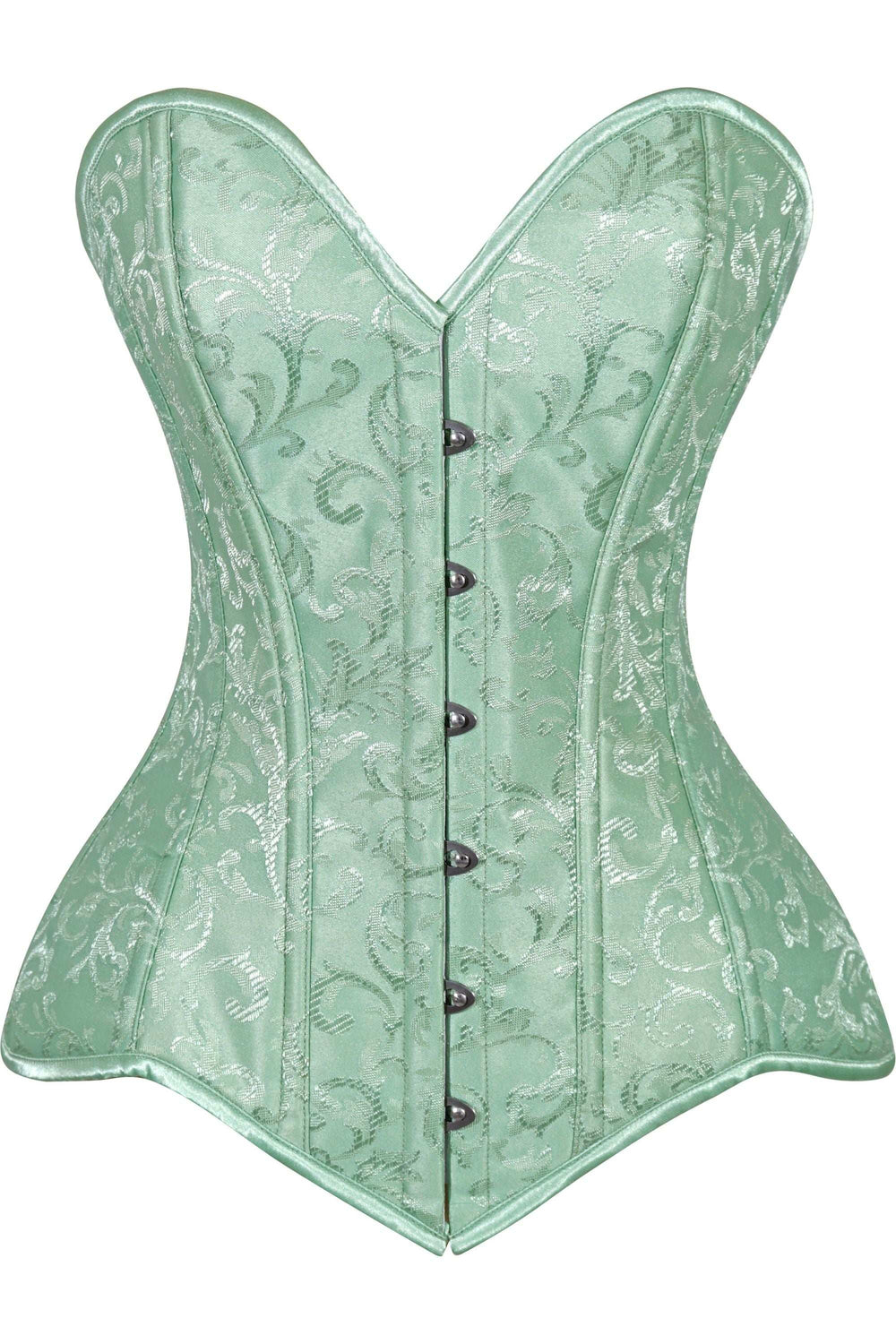 Daisy Corsets Lavish Mint Green Brocade Overbust Corset W/Busk Closure - Daisy Corsets - Flyclothing LLC