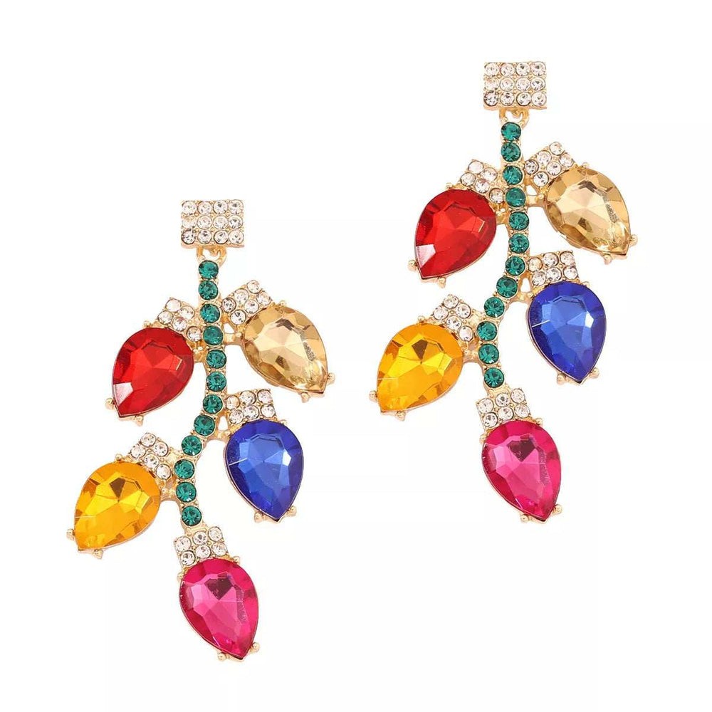 Christmas Rhinestone Drop Earrings - Trendsi - Flyclothing LLC