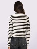 Striped Round Neck Button Up Long Sleeve Cardigan - Trendsi - Flyclothing LLC