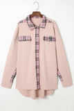 Plaid Button Down Collared Jacket - Trendsi - Flyclothing LLC