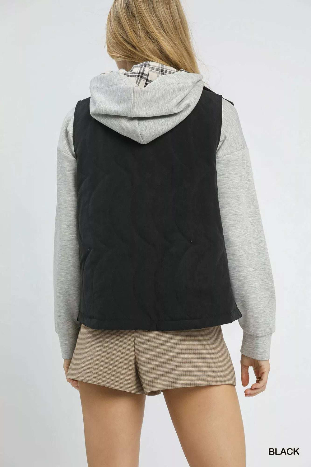 Umgee Quilted Embroidered Vest - Trendsi - Flyclothing LLC