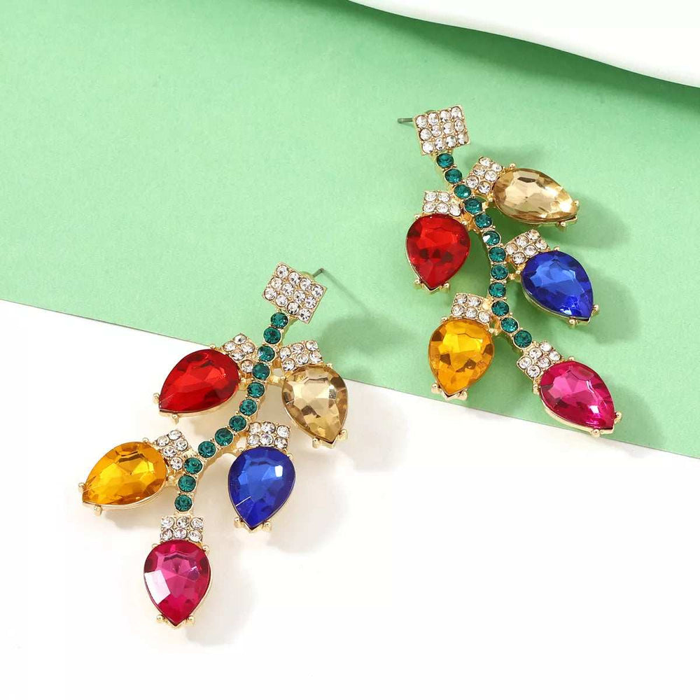 Christmas Rhinestone Drop Earrings - Trendsi - Flyclothing LLC