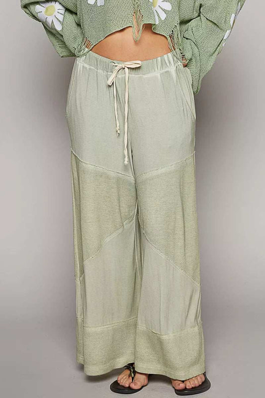 POL Elastic Waistband Wide Leg Pants with Drawstring - Trendsi - Flyclothing LLC