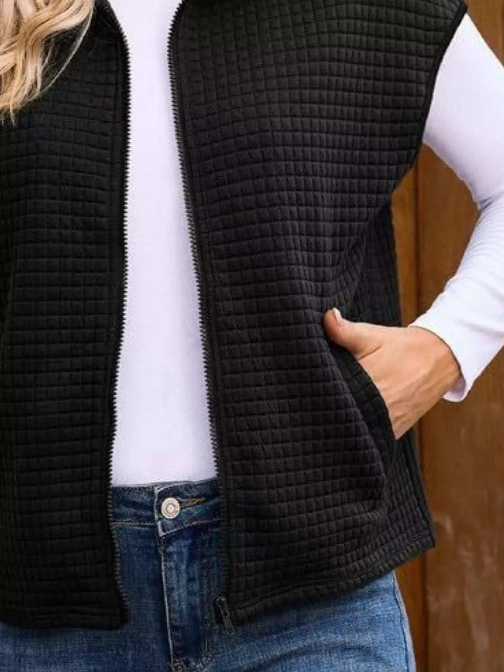 Zip-Up Vest Coat - Trendsi - Flyclothing LLC
