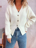 Button Up Long Sleeve Cardigan - Trendsi - Flyclothing LLC