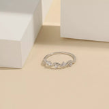 925 Sterling Silver Zircon Wave Ring - Trendsi - Flyclothing LLC