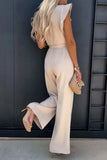 Round Neck Cap Sleeve Jumpsuit - Trendsi - Flyclothing LLC