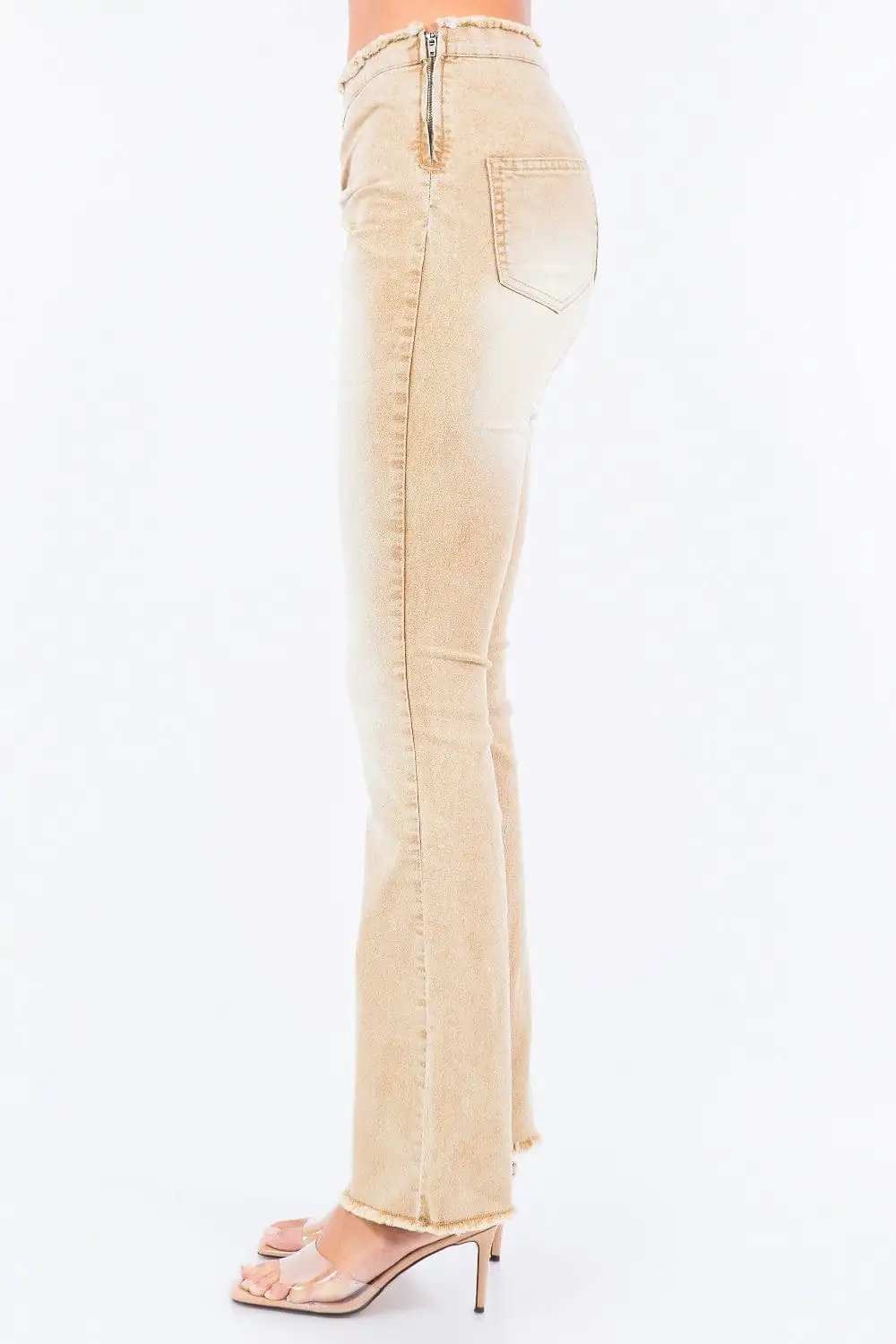 American Bazi V-Cut Ruched Flare Pants - Trendsi - Flyclothing LLC