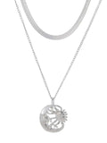 Double Layer Sun Moon Necklace - Trendsi - Flyclothing LLC