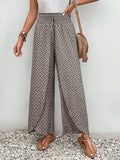 Tied Printed Wide Leg Pants - Trendsi - Flyclothing LLC