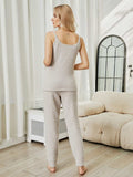 Fuzzy V-Neck Cami and Pants Lounge Set - Trendsi - Flyclothing LLC