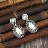 Alloy Flower Dangle Earrings - Trendsi - Flyclothing LLC