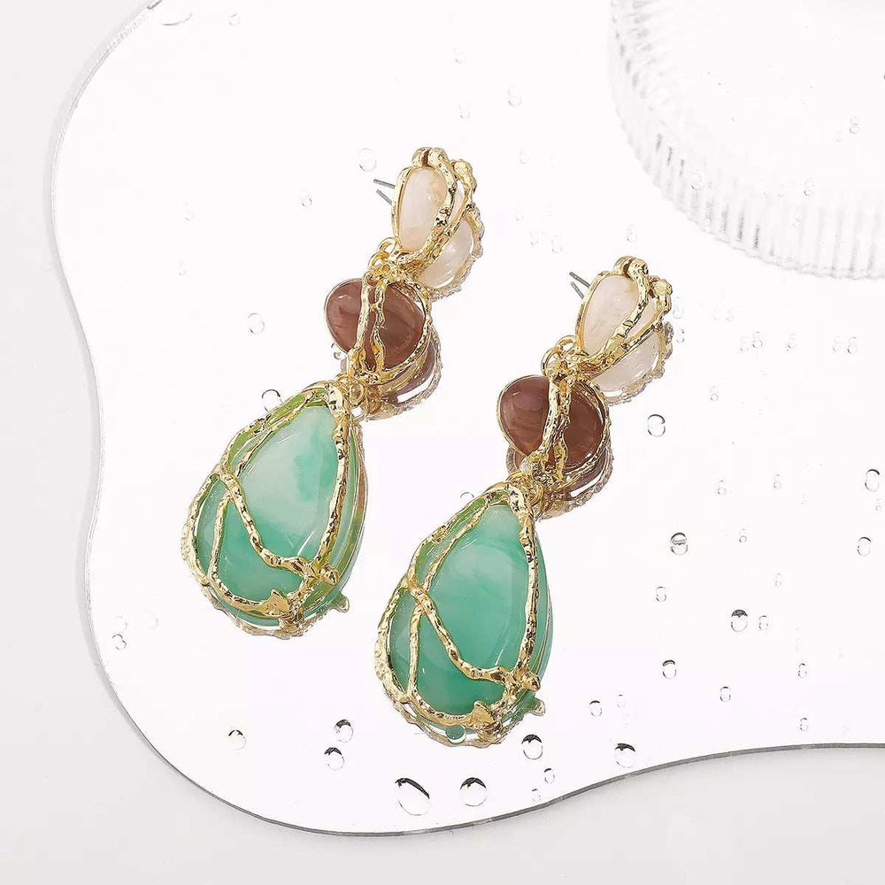 18K Gold-Plated Teardrop Earrings - Trendsi - Flyclothing LLC