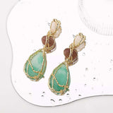 18K Gold-Plated Teardrop Earrings - Trendsi - Flyclothing LLC