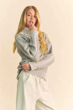 Davi & Dani Cable-Knit Turtleneck Dropped Shoulder Sweater - Trendsi - Flyclothing LLC