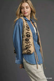 Umgee Mix Patterned Sherpa Tie-Front Vest - Trendsi - Flyclothing LLC