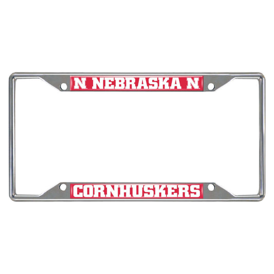 University of Nebraska Chrome License Plate Frame - Logo Brands - Flyclothing LLC