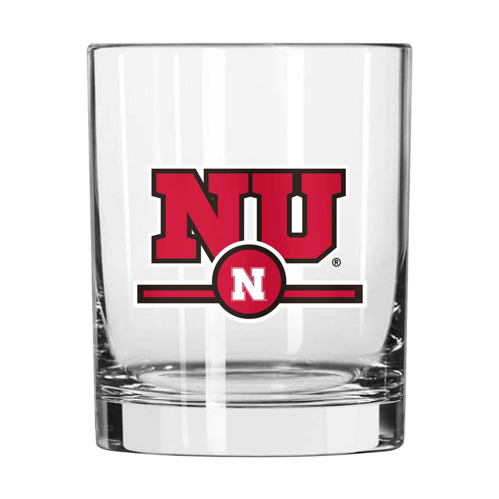 Nebraska 14oz Letterman Rocks Glass - Logo Brands - Flyclothing LLC