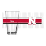 Nebraska 16oz Stripe Pint Glass - Logo Brands - Flyclothing LLC