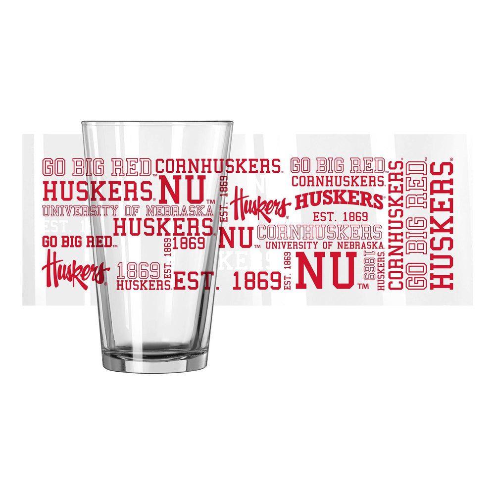 Nebraska 16oz Spirit Pint Glass - Logo Brands - Flyclothing LLC