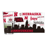 Nebraska 16oz Native Pint Glass - Logo Brands - Flyclothing LLC