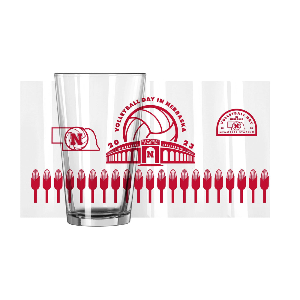 Nebraska 2023 Volleyball Day 16oz Pint Glass - Logo Brands - Flyclothing LLC