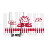 Nebraska 2023 Volleyball Day 16oz Pint Glass - Logo Brands - Flyclothing LLC