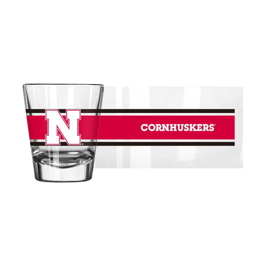 Nebraska 2oz Stripe Shot Glass - Logo Brands - Flyclothing LLC