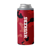 Nebraska Camo Swagger 12oz Slim Can Coolie - Logo Brands - Flyclothing LLC