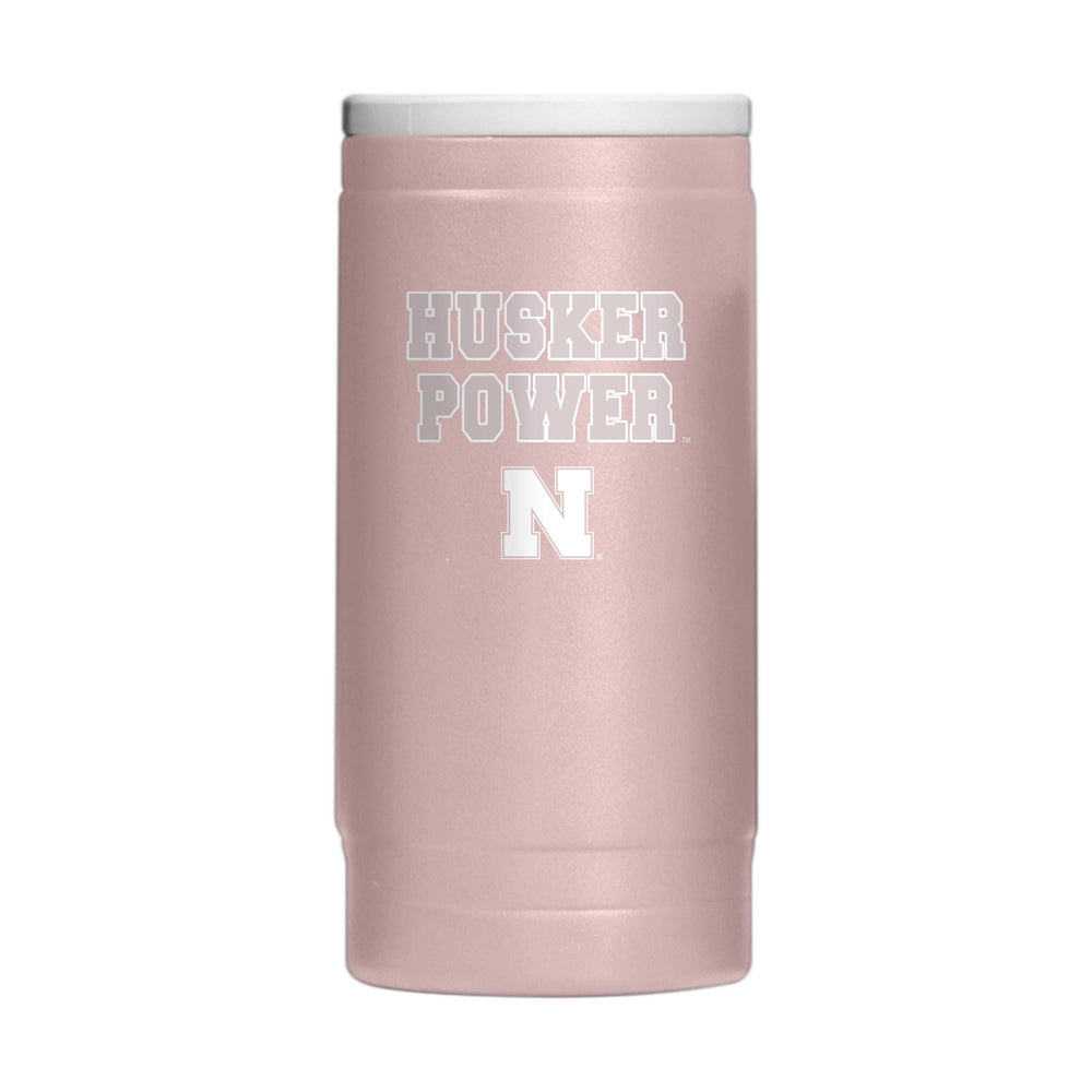 Nebraska Stencil Powder Coat Slim Can Coolie - Logo Brands - Flyclothing LLC