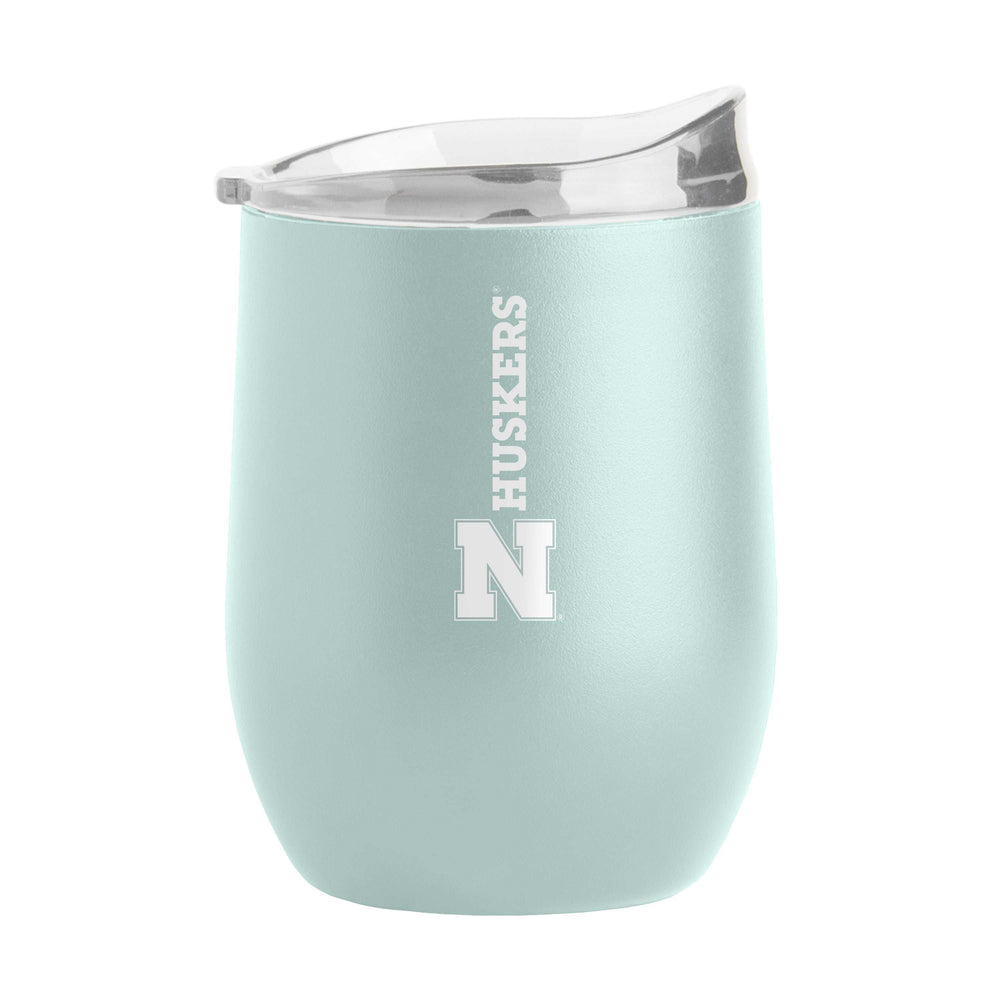 Nebraska 16oz Vertical Powder Coat Curved Beverage - Logo Brands - Flyclothing LLC