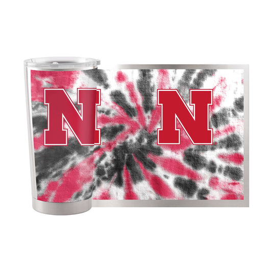 Nebraska 20oz Tie Dye Stainless Tumbler - Logo Brands - Flyclothing LLC